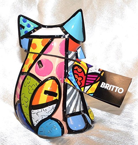 Amazon.co.jp: Romero Britto ファンキャット セラミック製 本物の置物